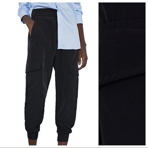 NWT. Zara Black Flowing High Waist Cargo Joggers